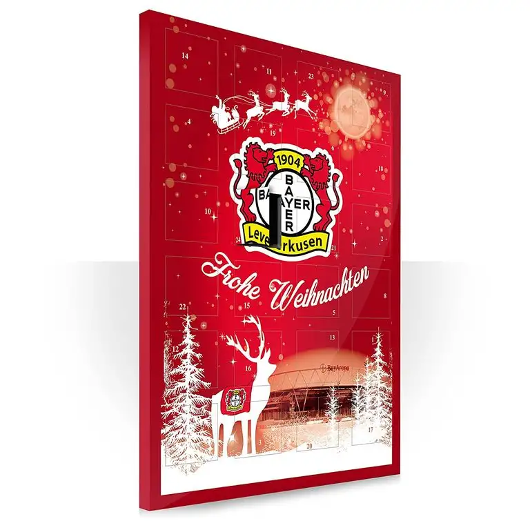 Bayer 04 Leverkusen Adventskalender, Weihnachtskalender gefüllt mit Edel Schokolade