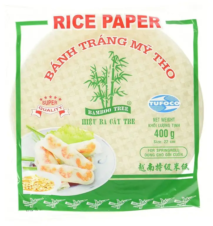 BAMBOO TREE Reispapier, rund, 22 cm, 4er Pack (4 x 400 g)