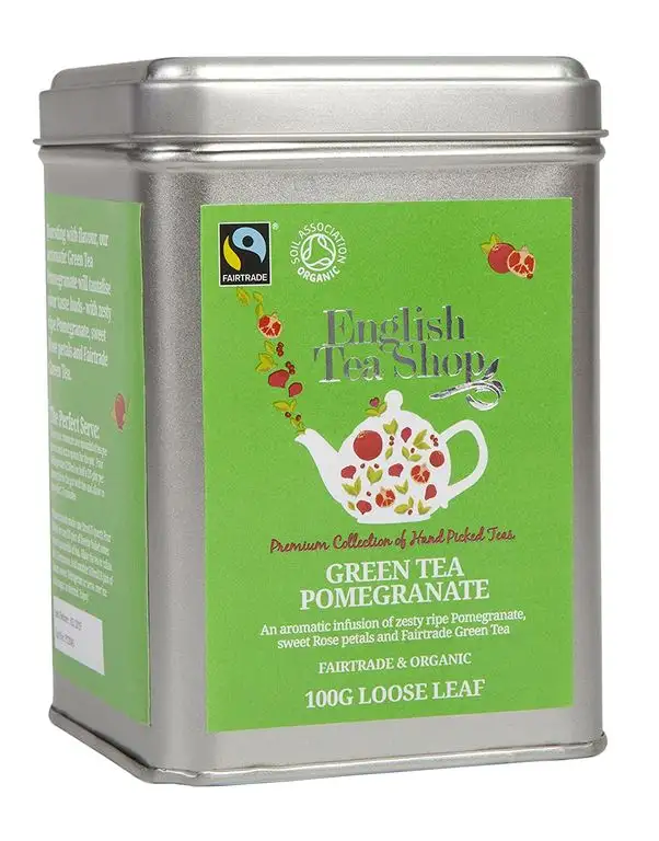 English Tea Shop - Grüner Tee Granatapfel, BIO Fairtrade, Loser Tee, 100g Dose