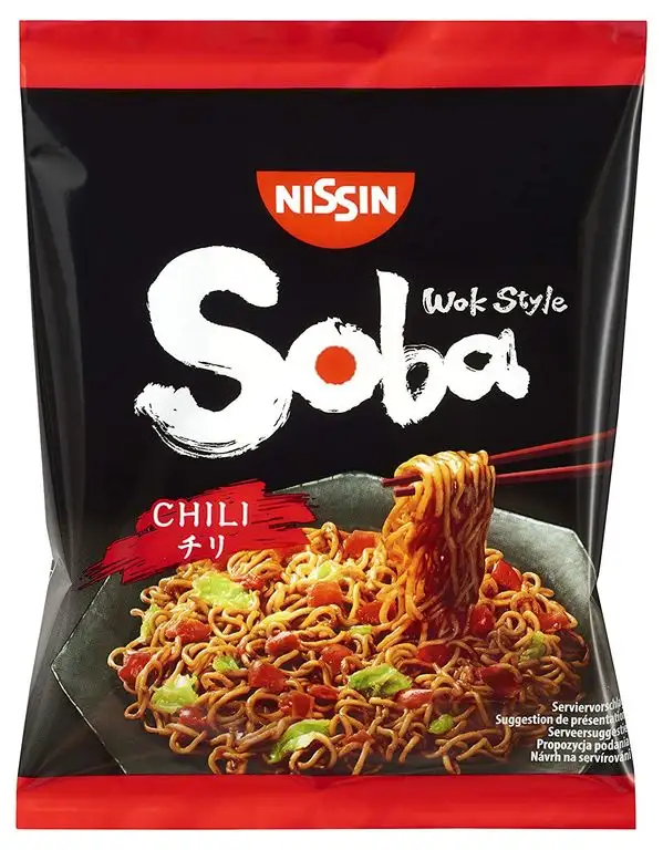 Nissin Instant Nudeln Soba Chili, 9er Pack (9 x 110 g)