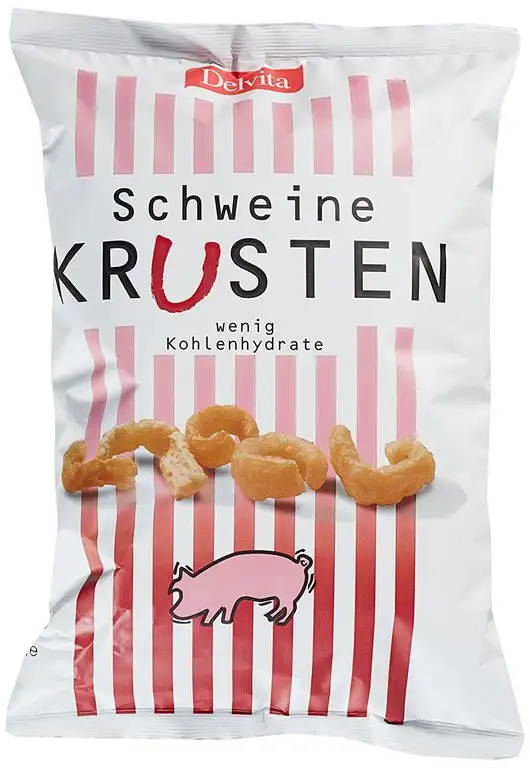 Delvita Schweinekrusten, 4er Pack (4 x 175 g) - Speckkrusten - Knabberei
