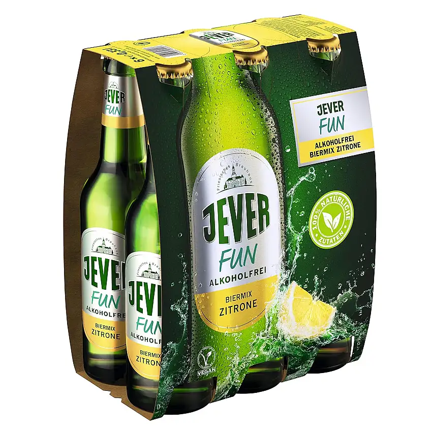 Jever Fun Biermix, Zitrone, alkoholfrei, MEHRWEG (6 x 0,33 l)