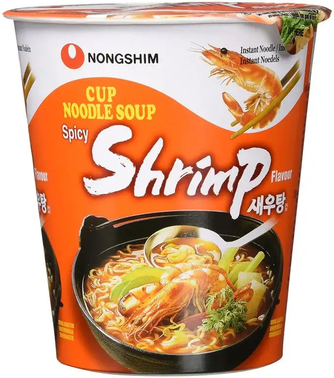 Nong Shim Instantnudeln Shrimp - Koreanische Ramen Cup Suppe - schnelle Zubereitung - 1 x 67g