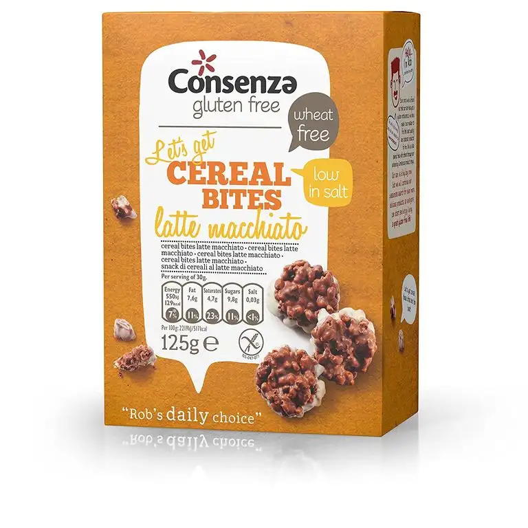 Consenza Cereal Bites Latte Macchiato Glutenfrei, 6er Pack (6 x 125 g)