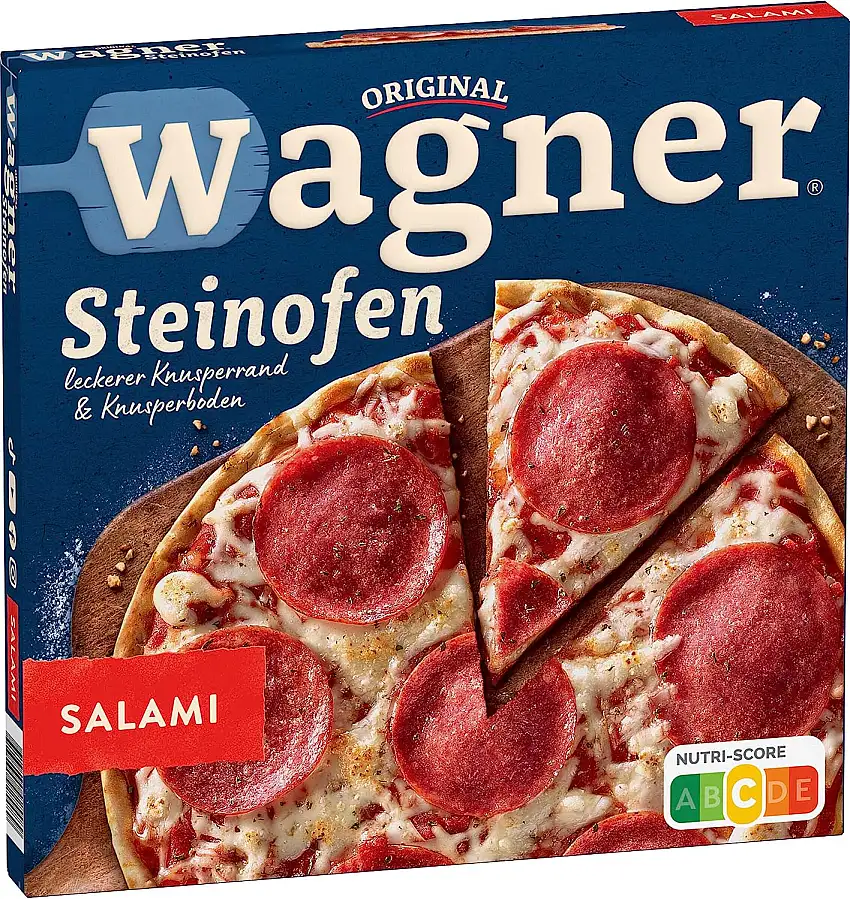 Original Wagner Steinofen Pizza Salami, Tiefkühlpizza Salami, 320 g (Tiefgefroren)