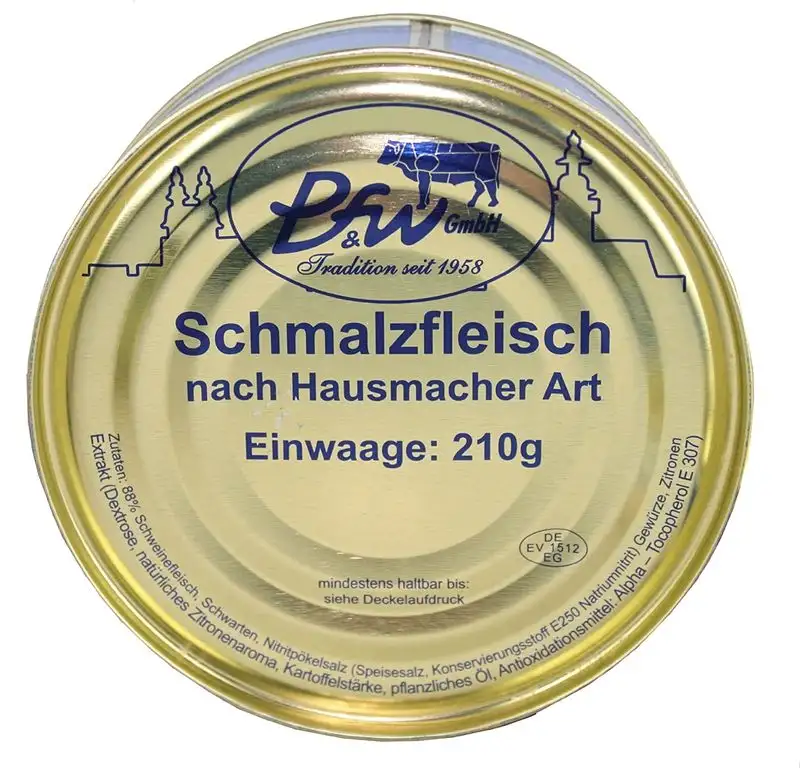 Pegauer Schmalzfleisch Hausmacher Art, Original sächsischer Rezeptur, 2x 210g Dose - ohne Konservierungsstoffe