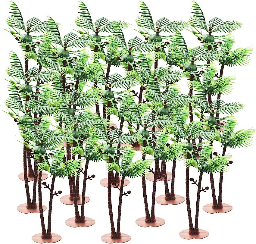 Coconut Palm, Palmen Coconut Baum für Silikonform, Epoxidharz, Aquarium Terrarien, Miniatur Fairy Gardens, Puppe House, Kuchen Topper, Kuchendeko, 20 Packungen, Höhe:16cm