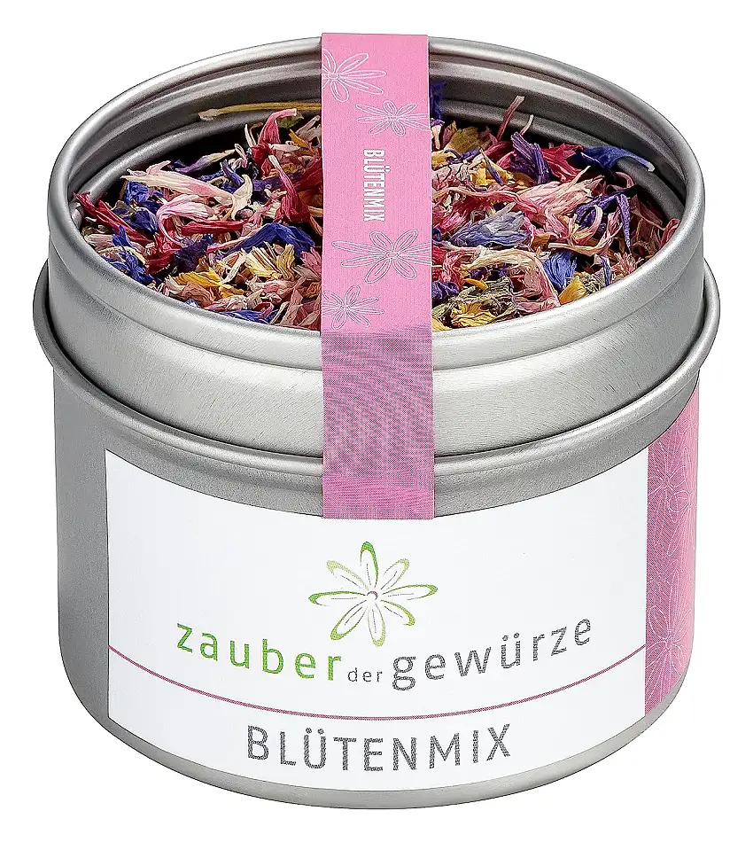 Zauber der Gewürze | Blütenmix, Blütenmischung getrocknet, essbar, Blütenmix Gewürz farbenfroh, auch als Geschenk, Premium-Qualität, 4 g