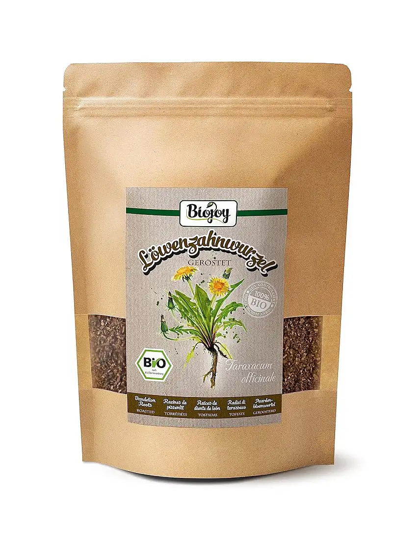 Biojoy BIO-Löwenzahnwurzel, geröstet (500 g), Kaffeeersatz ohne Koffein, nicht löslich (Taraxacum officinale)