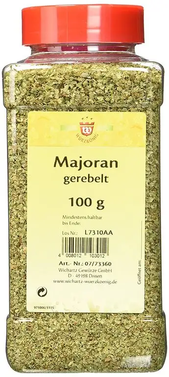 Wichartz Würzkönig Majoran gerebelt, 5er Pack (5 x 100 g)