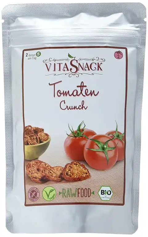 VitaSnack Tomaten Crunch Rohkost BIO, 4er Pack (4 x 24 g)