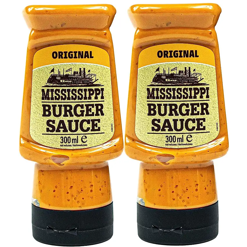 Mississippi - 2er Set Burger Sauce "Original" 300 ml - Würzig cremige Burgersauce - Premium Hamburger Soße ideal auch für Sandwich, Gegrilltem und als Dip