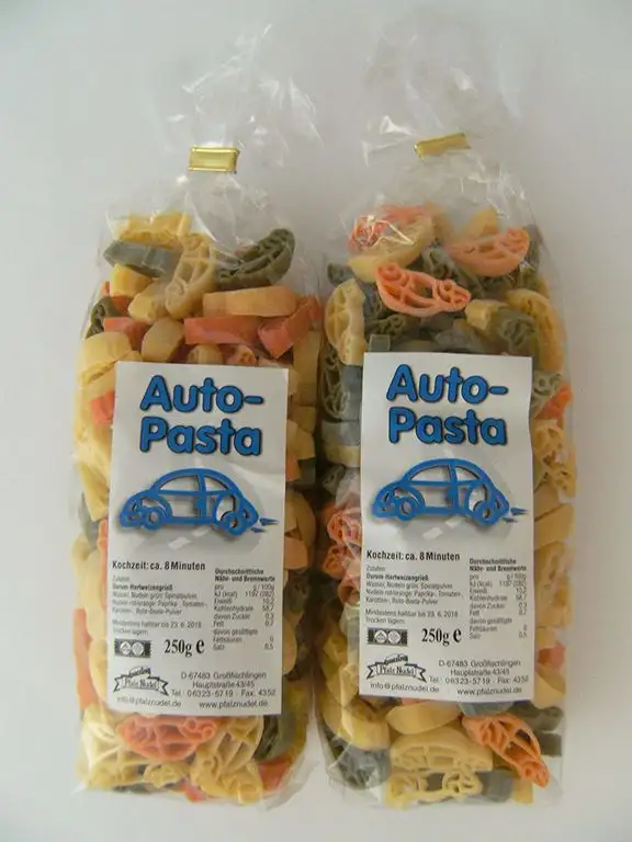 Pfalznudel Streuteile Autos aus Nudelteig, 2X 250 g, Nudeln, Pasta, Dekoration, Delikatesse Auto
