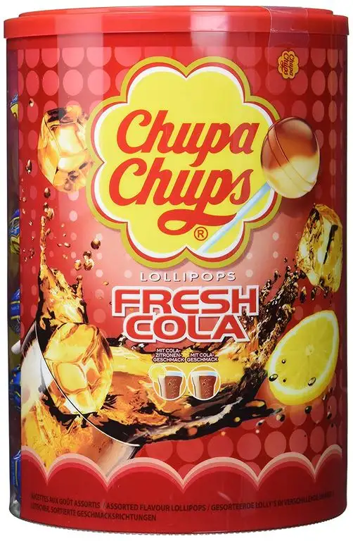 Chupa Chups Fresh Cola | 100er Lolli-Dose in den Geschmacksrichtungen Cola und Cola-Zitrone