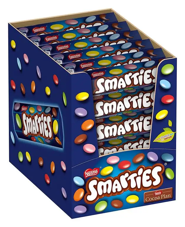 Nestlé SMARTIES, bunte Schokolinsen, ideal für Kindergeburtstage, ohne künstliche Farbstoffe, Großpackung für kleine Naschkatzen, 36er Pack (36 x 38 g)