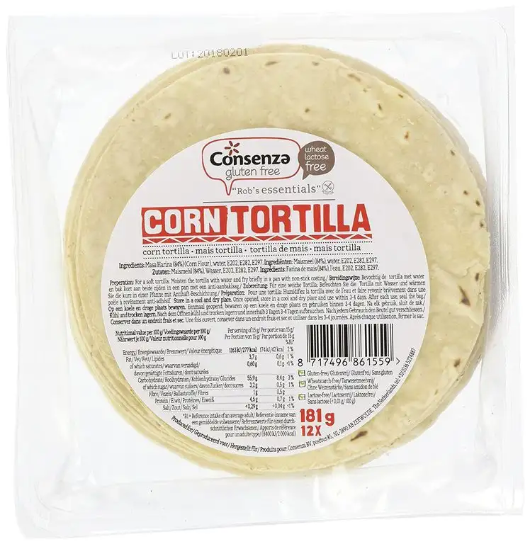 Consenza Mais Tortilla's Glutenfrei, 10er Pack (10 x 181 g)