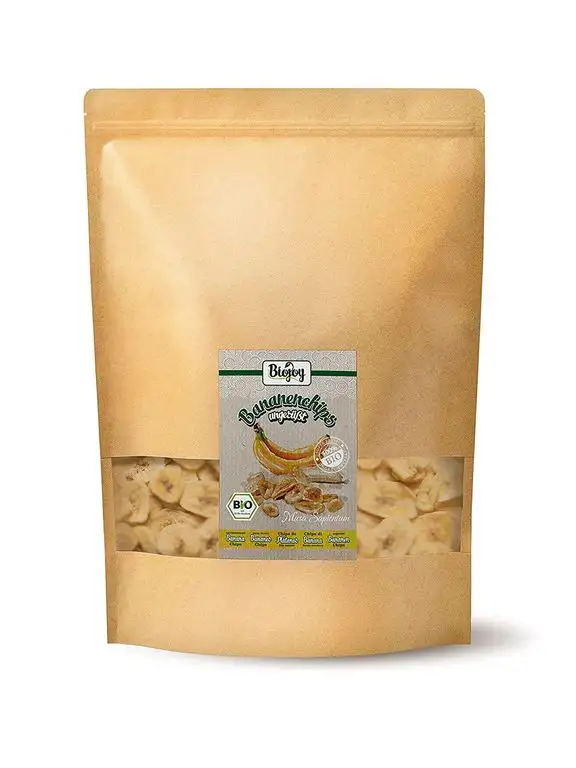 Biojoy BIO-Bananenchips, ungesüßt und ungeschwefelt (1 kg)