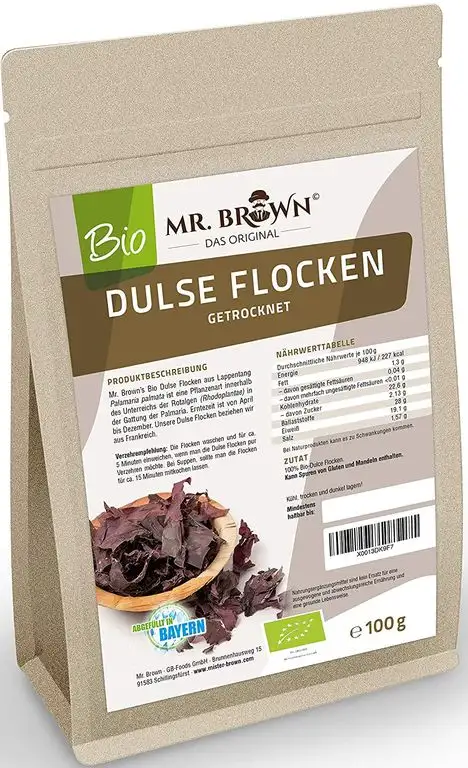 100g Bio Dulse Flocken getrocknet, Algen, Lappentang, Rotalgen aus Frankreich, vegan, Dulceflocken, Dulce, Meeresalgen
