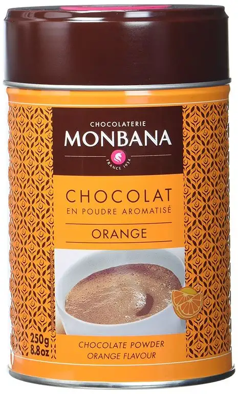 Monbana Schokoladenpulver Orange 250g Dose (mind. 32% Kakao), 1er Pack (1 x 250 g)