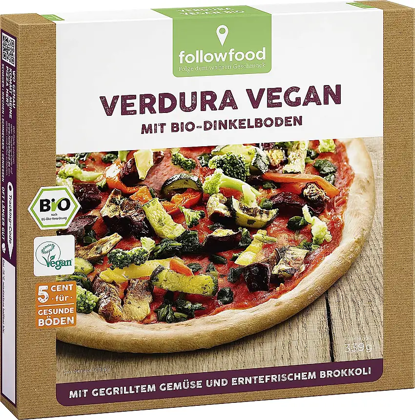 followfood Pizza Bio Verdura, 339g (Tiefgefroren)