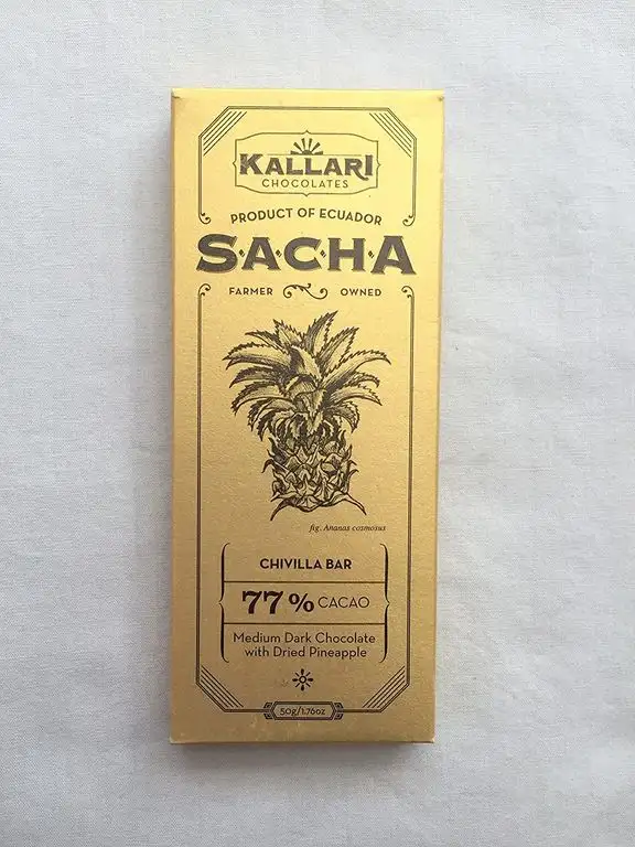 Kallari -Sacha Schokolade Chivilla with Dried Pineapple 77%, 50g