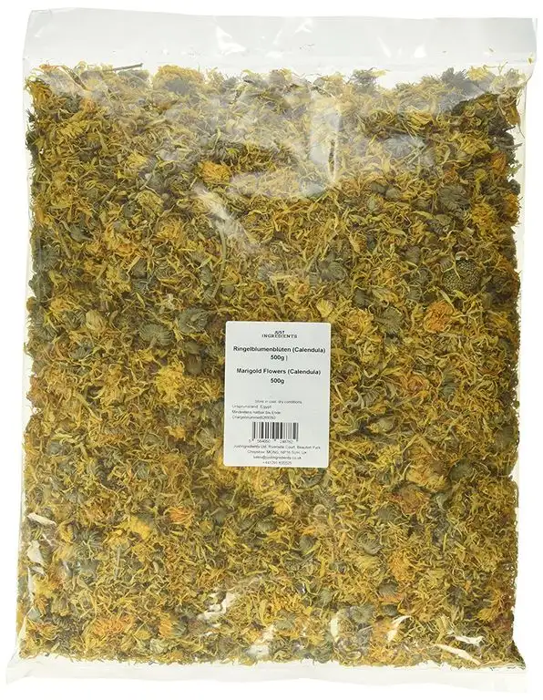 JustIngredients Ringelblumenblüten (Calendula), Marigold Flowers (Calendula), 2er Pack (2 x 500 g)