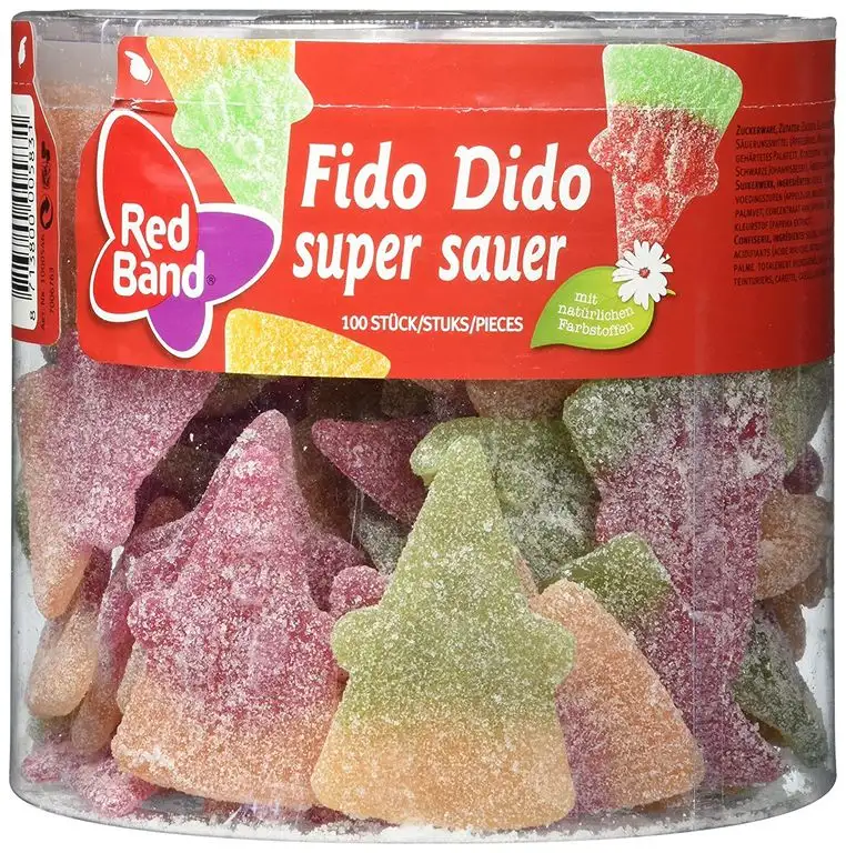 Red Band - Fido Dido - Super Sauer - Fruchtgummi - Dose mit 1200 Gramm