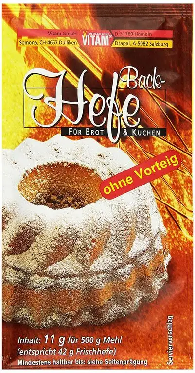 VITAM Backhefe ohne Vorteig, 24er Pack (24 x 11 g)
