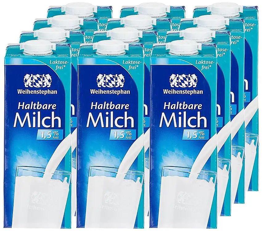 Weihenstephan Haltbare Milch Laktosefrei 1,5% , 12er Pack (12 x 1 l)