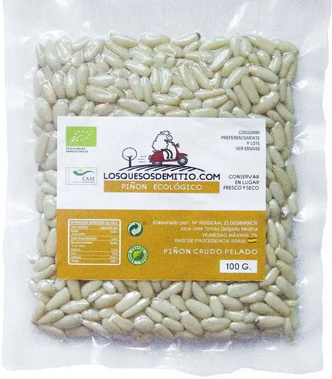Pinienkerne BIO ohne Salzzusätze von Losquesosdemitio, ein Beutel, Herkunft aus Spanien, 100 g