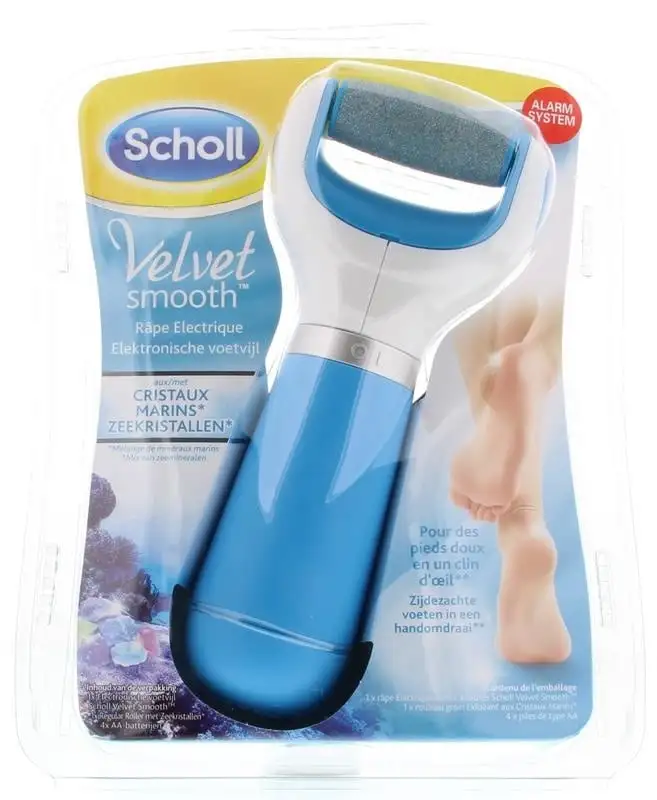 Scholl Velvet smooth start elektronische Fußfeile blau (1 Stück)
