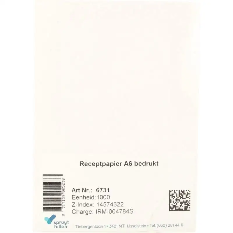 Rezeptpapier A6 1000 Stück gedruckt
