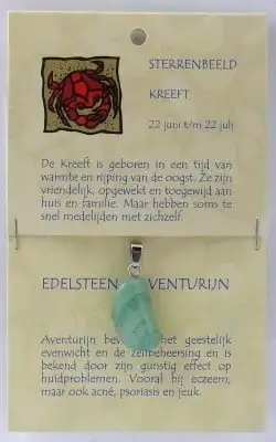 Steengoed Krebs Sternzeichen Stein Anhänger (1 Stück)