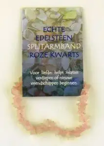 Steengoed Split Beads Armband rosa Quarz auf Karte (1 Stück)