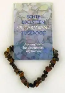 Steengoed Split Beads Armband Tigerauge auf Karte (1 Stück)