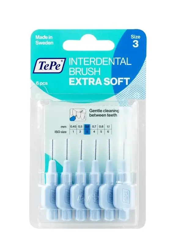 Tepe Interdentalbürste extra weich 0,6 mm hellblau (6 Stück)
