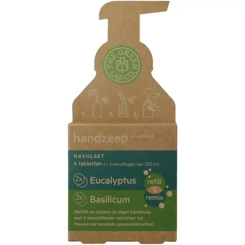 The Green Lab Co Handseifen-Nachfüllset Eukalyptus & Basilikum (4 Stück)