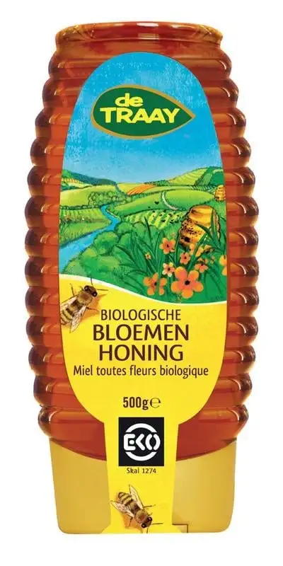Traay Blumenhonig-Flüssigkeitsquetschflasche Bio (500 gr)