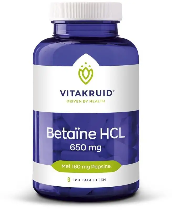 Vitakruid Betain HCL 650 mg & Pepsin 160 mg (120 Tab)