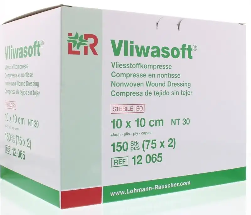 Vliwasoft Vlieskompresse 10 x 10 cm 4-lagig 75 x 2 Stk. (150 Stk.)