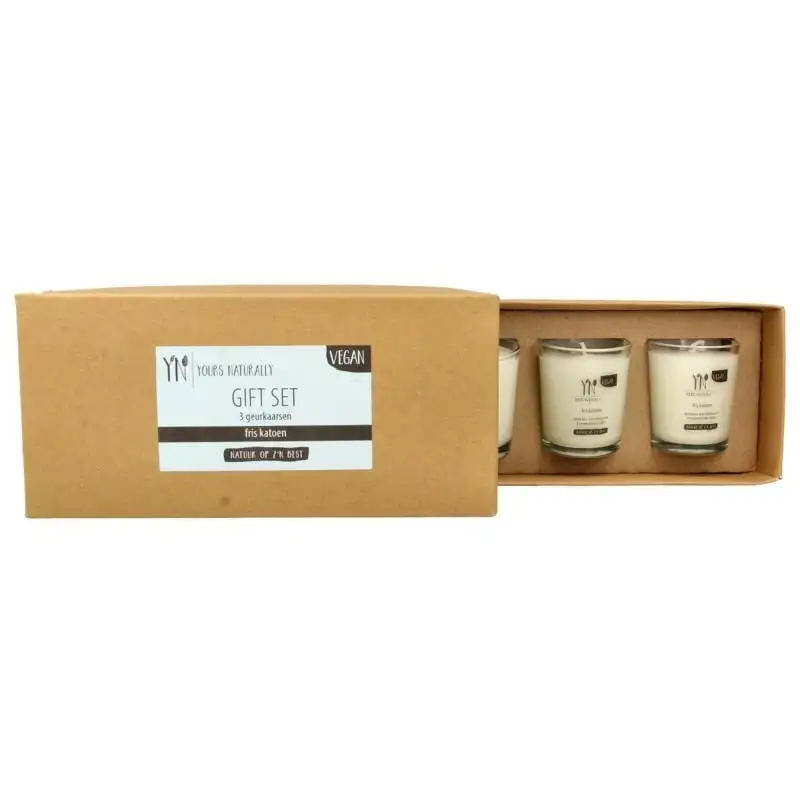 Yours Naturally Geschenkset 3 Votiv-Duftkerzen Fresh Cotton (1 Set)