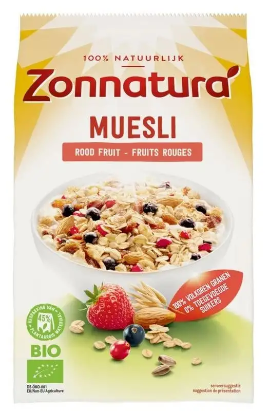 Zonnatura Müsli rote Frucht 375 Gramm